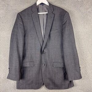 Jos‎ A Bank 1905 Sport Coat Mens 43L Gray Plaid Wool Slim Fit 2 Button Jacket